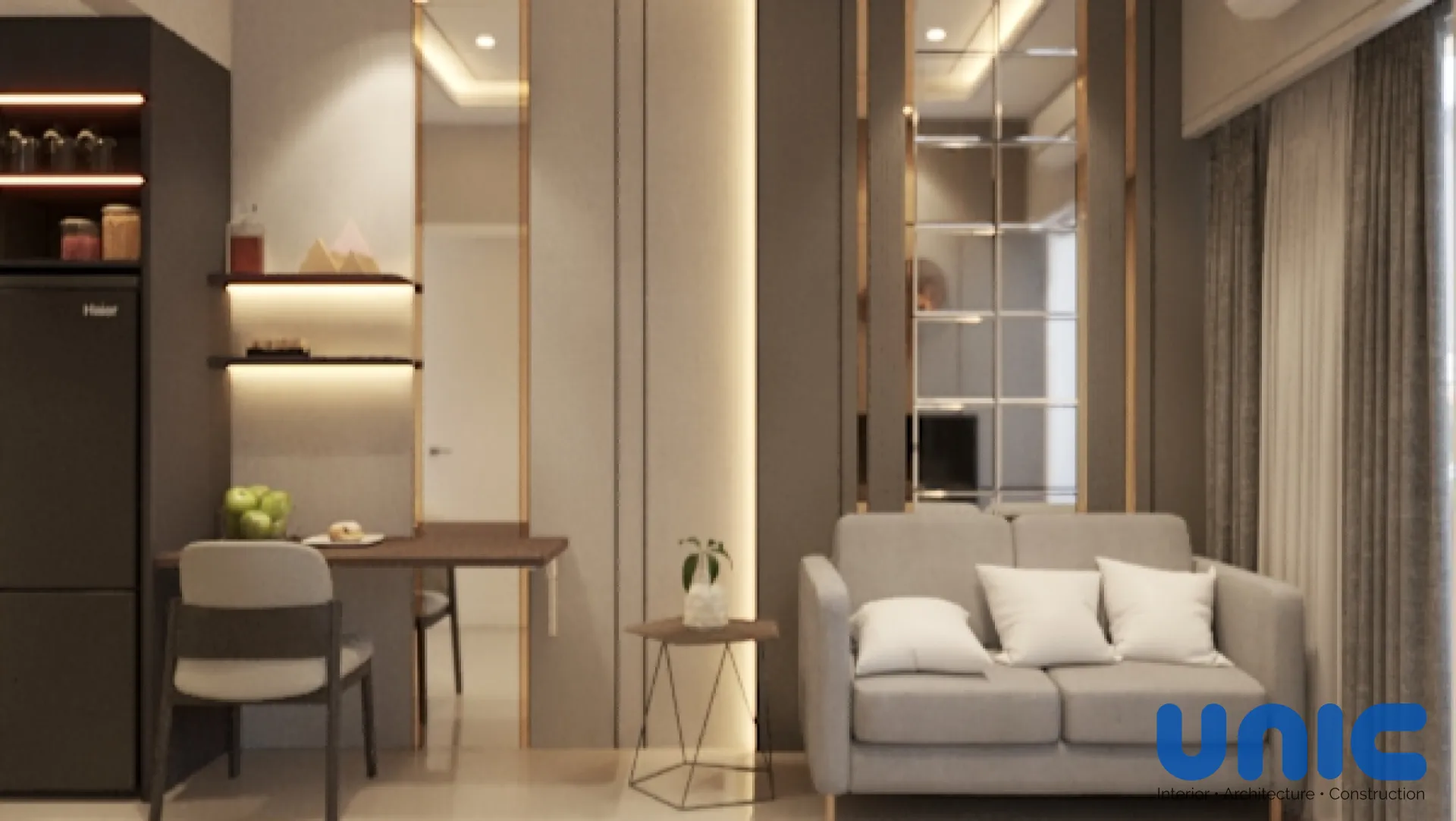 Desain Interior Apartemen 2BR Tanglin Pakuwon Mall Surabaya: Transformasi Studio Multifungsi untuk Keluarga Besar - Custom Furniture Apartemen Pakuwon Mall, Tower Tanglin